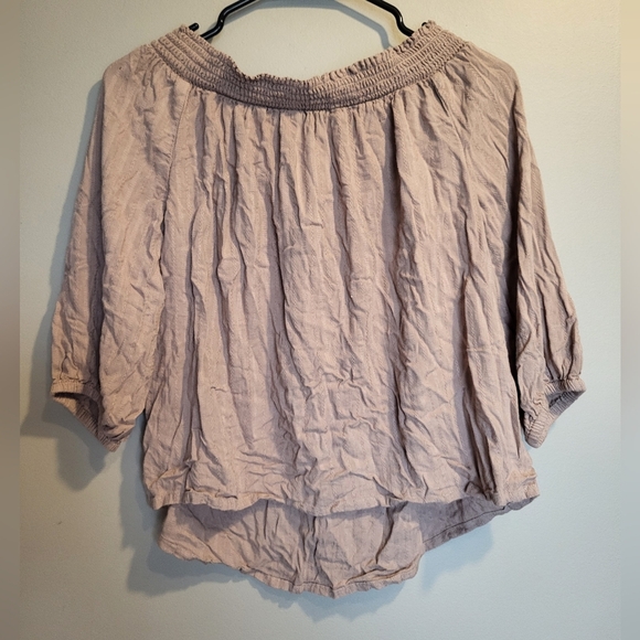 Venus Tan Blouse with Tassel Detail, Size Large - Picture 2 of 4